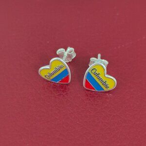 Colombia Flag Earring Stud Earrings Exclusive Designed Women Jewelry S925 Silver